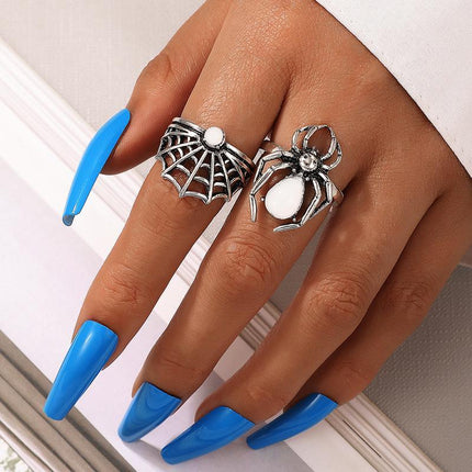 Adjustable Silver Gothic Style Octopus Spider Rings | Halloween Theme Fashion Jewelry - THELOOTSALE