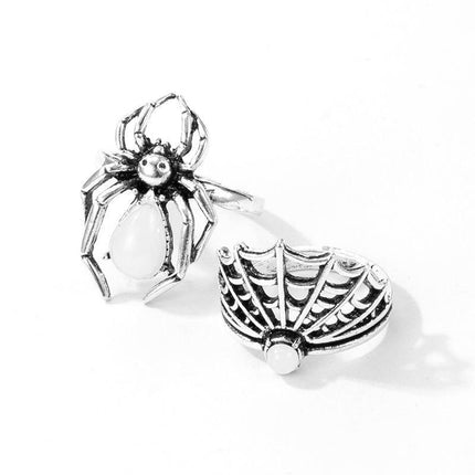 Adjustable Silver Gothic Style Octopus Spider Rings | Halloween Theme Fashion Jewelry - THELOOTSALE