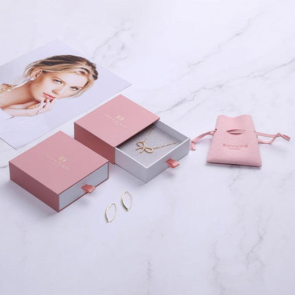 Best pink custom luxury sliding drawer small earring packaging - THELOOTSALE