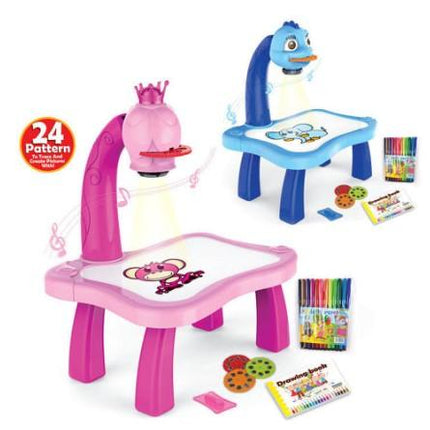 Child Learning Desk With Smart Projector Kids Painting Table Toy With Light Children Educational Tool Drawing Table - THELOOTSALE