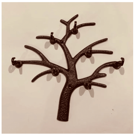 Decorative Tree-Shaped Metal Antique Design 7 Key Hooks Holder with Screws - THELOOTSALE