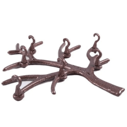 Decorative Tree-Shaped Metal Antique Design 7 Key Hooks Holder with Screws - THELOOTSALE