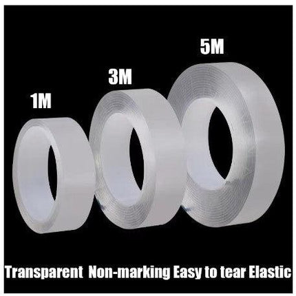 Double-sided Washable Silicone 3-Meter Transparent Nano Tape - THELOOTSALE