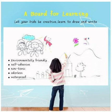 Dry Erase Whiteboard Vinyl Sticker Wall Decal, Self-adhesive White Board Peel Stick Paper for School, Office, Home, Kids Drawing with 2 Water Pen (70cm*200cm) - THELOOTSALE