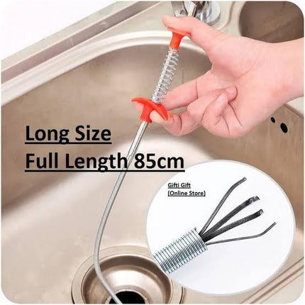 Flexible 90cm Wire Brush Hand Sink Cleaning Hook | Sewer Dredging Device | Snake Drain Cleaner | Spring Pipe Dredging Tool | Drain Opener Drain Clog Remover | Sink Grabber Claws Opener Tool - THELOOTSALE