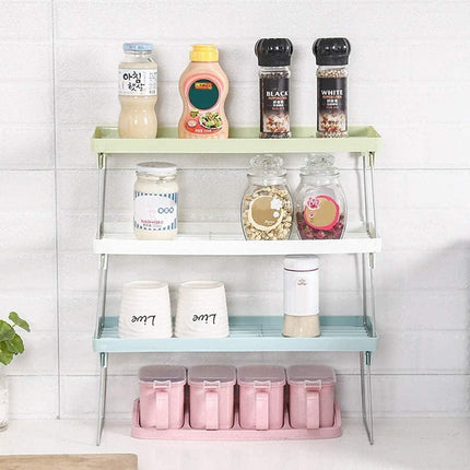 Foldable 1-Tier Kitchen Cabinet Stack-Up Organizer Shelf Stand - THELOOTSALE
