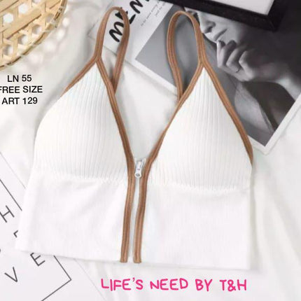 Front-Open Zipper Strap Wrapped Chest Cotton Bra | Malfunction-Proof - THELOOTSALE