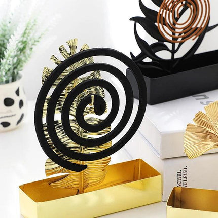 Gooden Leaf Mosquito Coil Holder Mosquito Coil Box Insect Repellent Incense Rack Summer Home Office Portable Anti Scald Mosquito Coil Holder - THELOOTSALE