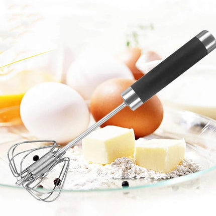 Handheld Semi-Automatic Self-Turning Wooden Hand Whisk - THELOOTSALE