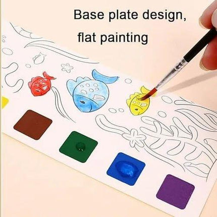 Hard Paper Multicolor Pocket Watercolor Painting Books 20 Sheet With 1 Paint Brush, For Coloring Book - THELOOTSALE