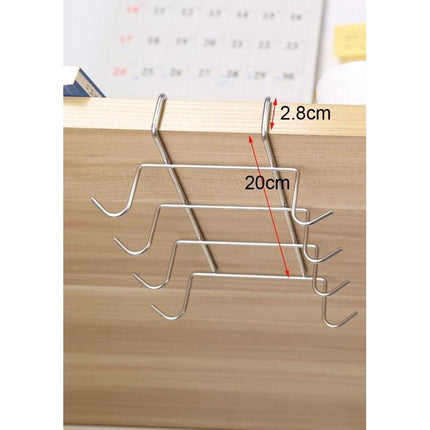 Heavy Duty Coffee Mug Holder - 304 Stainless Steel 8 Hooks Cup Rack Under Shelf, Fit for the Cabinet 0.8" - THELOOTSALE