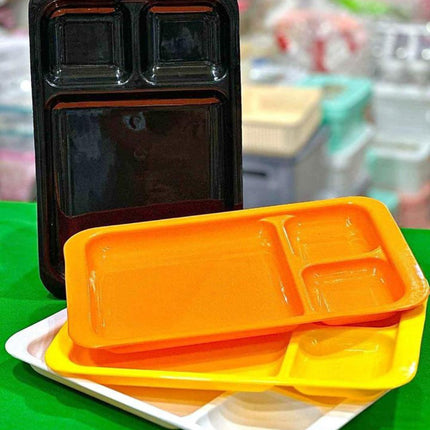 High Quality Plastic Food Serving Plate with dip portion Burger Plate Dining Plate Biryani Plate Serving plate - THELOOTSALE