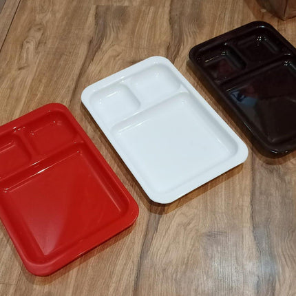 High Quality Plastic Food Serving Plate with dip portion Burger Plate Dining Plate Biryani Plate Serving plate - THELOOTSALE