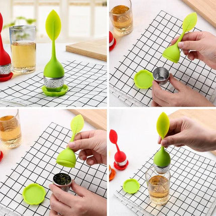 High temperature resistant tea strainers, silicone filters, scented tea tools, cute paper, teapot - THELOOTSALE