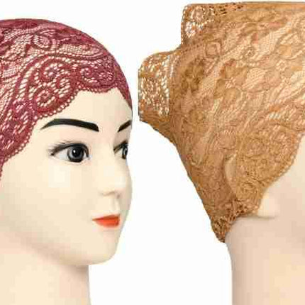 Hijabs Cap Lace Instant Undercap Bonnet Sous Hijab Elastic Underscarf for Woman - THELOOTSALE