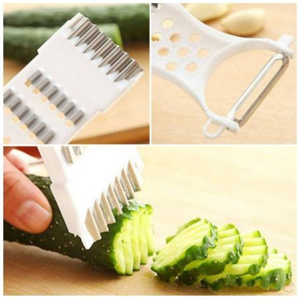 Julienne Peeler | Multipurpose Vegetable Fruit Cutter | Metal Scraper Fruit Grater | Potato Carrot Cucumber Slicer | Garlic Slicer - THELOOTSALE