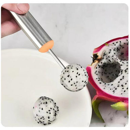 Kitchen Tools Multifunctional Watermelon And Fruit Plate Digging Spoon Stainless Steel Corrugated Carving Knife Double Ended Fruit Digger - THELOOTSALE