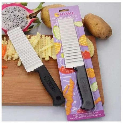 Kiwi Zigzag Cutter | Waving Knife Potato Slicer | Potato Chips Wavy Shape Lays Cutter | Creative Kitchen Gadget New Knife Shape - THELOOTSALE