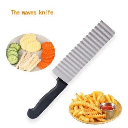 Kiwi Zigzag Cutter | Waving Knife Potato Slicer | Potato Chips Wavy Shape Lays Cutter | Creative Kitchen Gadget New Knife Shape - THELOOTSALE