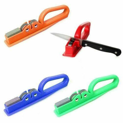 Knives Sharpener Stainless Steel Knife Sharpener Tool Knives Sharpener With Small Stone Built In - THELOOTSALE