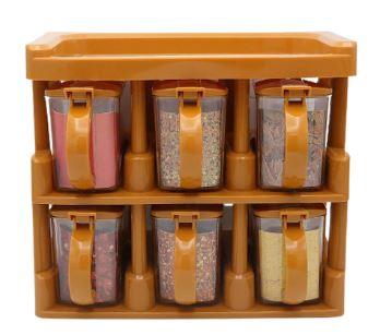 Master Chef 6 Spice Jars 2-Tier Spice Rack Organizer - THELOOTSALE