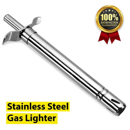 Metallic Long-Shaft Spark-Ignition One-Click Kitchen Stove Lighter with Knife - THELOOTSALE