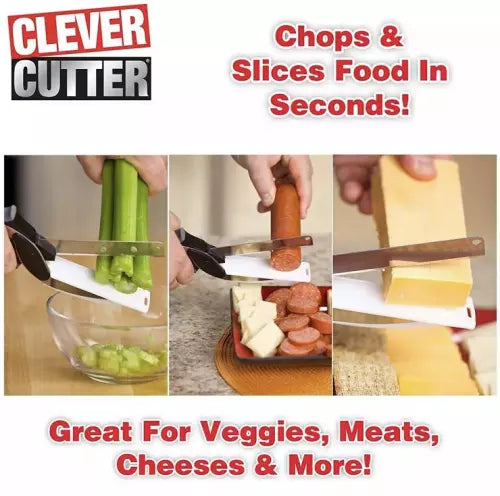 Smart Multi-Function Clever Scissors Cutter 2 in 1 Cutting Board utili