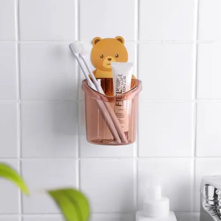 Multipurpose Teddy Bear Shaped Cosmetics Toothbrush Stationary Brush Holder - THELOOTSALE