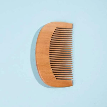 Natural Peach Wood Detangling Hair Beard Mustache Mini Pocket Travel Anti-Static Wooden Comb - THELOOTSALE
