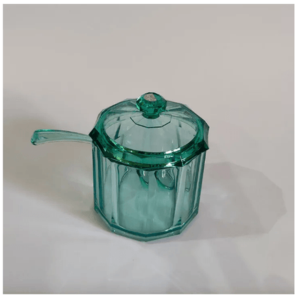 Novel Plastic Crystal Acrylic Diamond Sugar Pot with Spoon - THELOOTSALE