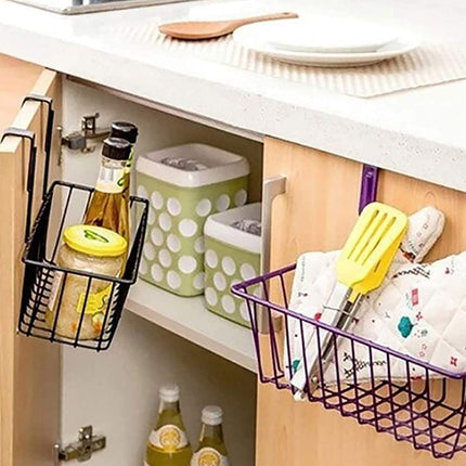 Over The Cabinet Metallic Wire Cabinet Hanging Storage Basket - THELOOTSALE