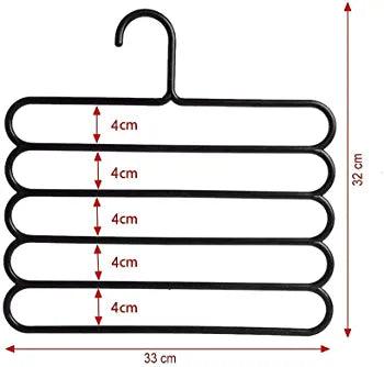Pack of 2 Multipurpose 5-Layer Trousers Pants Shawls Clothes Hanger - THELOOTSALE