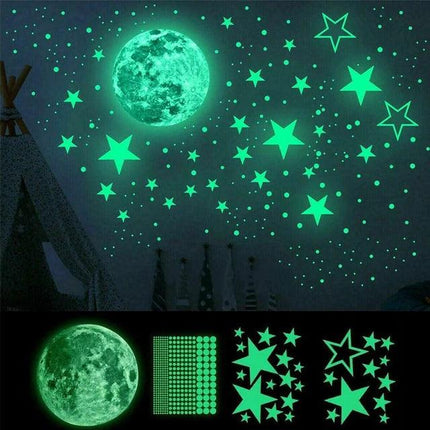 Pack of Night Glowing Stars & Moon - THELOOTSALE