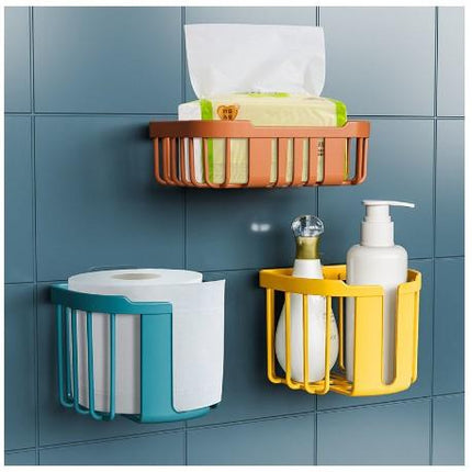 Plastic Waterproof Wall Mount Toilet Paper Holder Shelf Tray Roll Paper Tube Storage Box Creative Tissue Boxes - THELOOTSALE