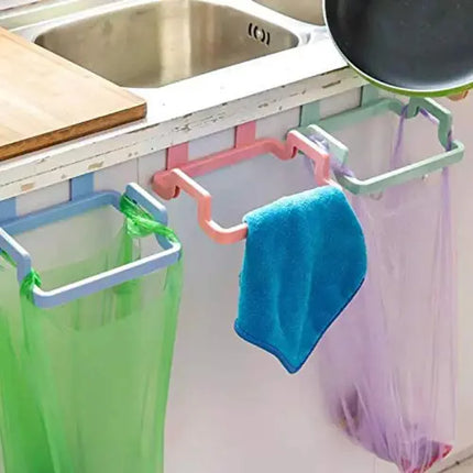 Portable Hanging Kitchen Garbage Trash Bag Holder | Hanging Kitchen Cabinet Trash Rack - THELOOTSALE