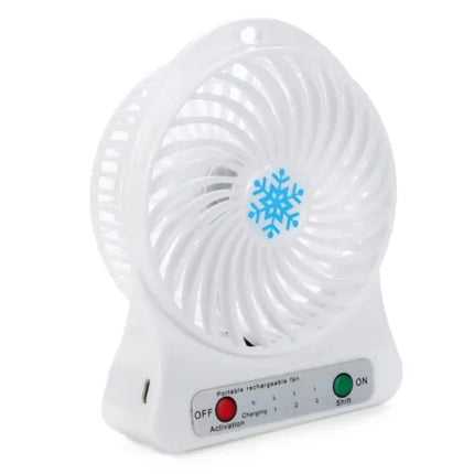 Portable Rechargeable Mini Fan Air Cooler Mini Desk Fan USB Cooling Rechargeable Handheld Fans (White) - THELOOTSALE