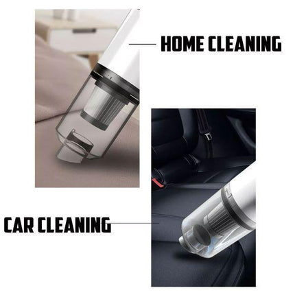 Rechargeable 2-in-1 Portable Car Vacuum Cleaner with LED Light, Handheld Mini-Vacuum For Sofas, Carpet, Interior, Car, Laptop, Desktop, Keyboard, Home, Office Handy Vacuum Cleaner - THELOOTSALE