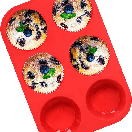 Rectangular 6-Cups Silicone Muffin Cupcake Mould Tray - THELOOTSALE