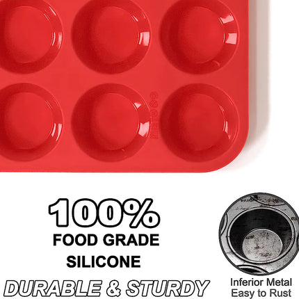 Rectangular 6-Cups Silicone Muffin Cupcake Mould Tray - THELOOTSALE
