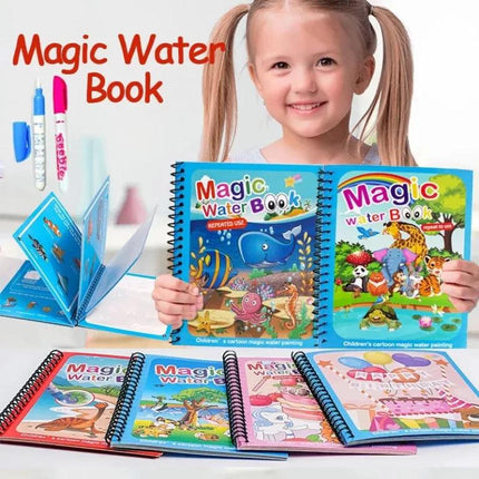 Reusable Children Colorful Magic Water Painting Coloring Book with Magic Pen - THELOOTSALE