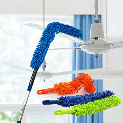 Microfiber Fan Cleaning Duster Steel Body Flexible Fan mop for Quick and Easy Cleaning of Home, Kitchen, Car, Ceiling, and Fan Dusting Office Fan Cleaning Brush with Long Rod
