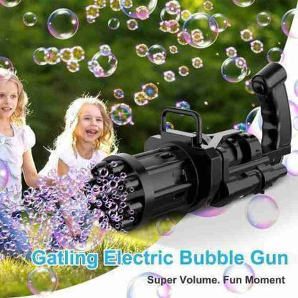 8-Hole Electric Bubble Gattler Toy Gun Machine with Bubble Liquid