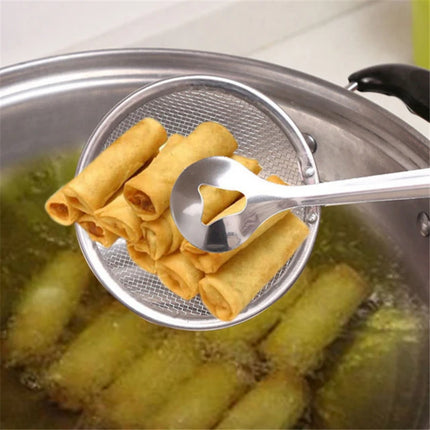 Stainless Steel Frying Filter Spoon | Corrosion Resistant 2-in-1 Oil Frying Strainer