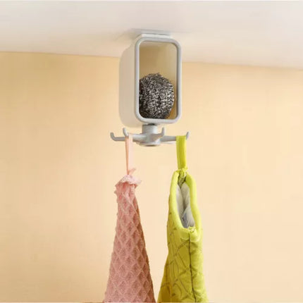 Rotatable Storage Hook Wall Hanging Hole Free Kitchen Storage Rack For Spatula Spoon - THELOOTSALE