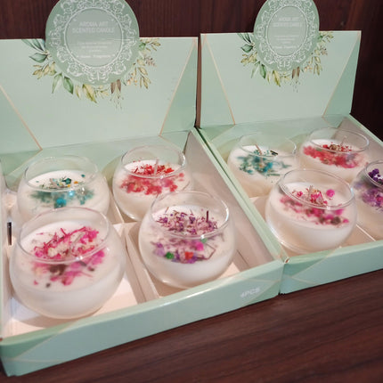 Scented Aroma Candles With 4 Different Fragrance Box Pack - THELOOTSALE