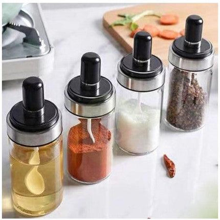 Sealed Moisture-Proof Seasoning Spice Bottle | Home Kitchen Spoon Pot with Lid - THELOOTSALE