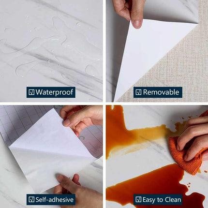 Self-Adhesive 3D Waterproof Anti-Oil Marble Sticker Sheet - THELOOTSALE