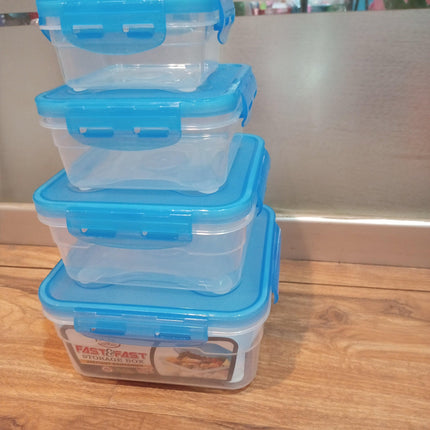 Set of 4 Fast Airtight Four sided Lock Food Storage Boxes - THELOOTSALE