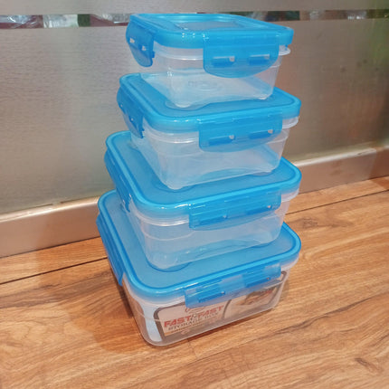Set of 4 Fast Airtight Four sided Lock Food Storage Boxes - THELOOTSALE
