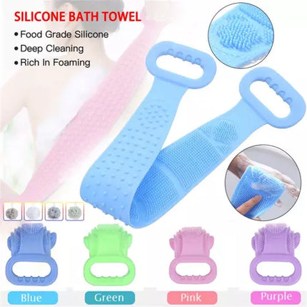 Silicone Bath Belt Body Scrubber High Quality Soft Loofah Bath Towel Exfoliating Body Brush For Bathroom Accessories Nylon Towel Body - THELOOTSALE